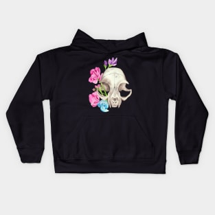 Cat Skull and Florals Kids Hoodie